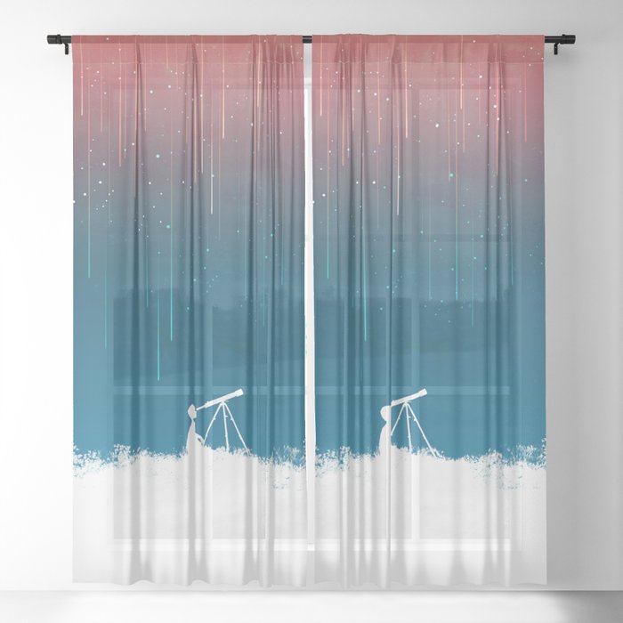Meteor Rain (light version) Sheer Curtain