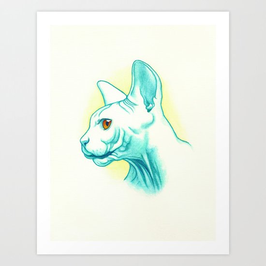 Sphynx cat #01 Art Print