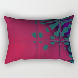 Teal and Crimson Red Abstract  Rectangular Pillow