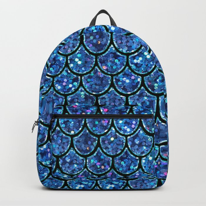Sparkly Turquoise & Blue & Glitter Mermaid Scales Backpack