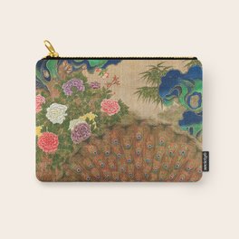 Peacock and Flowers (17th century) | Vintage Painting Carry-All Pouch