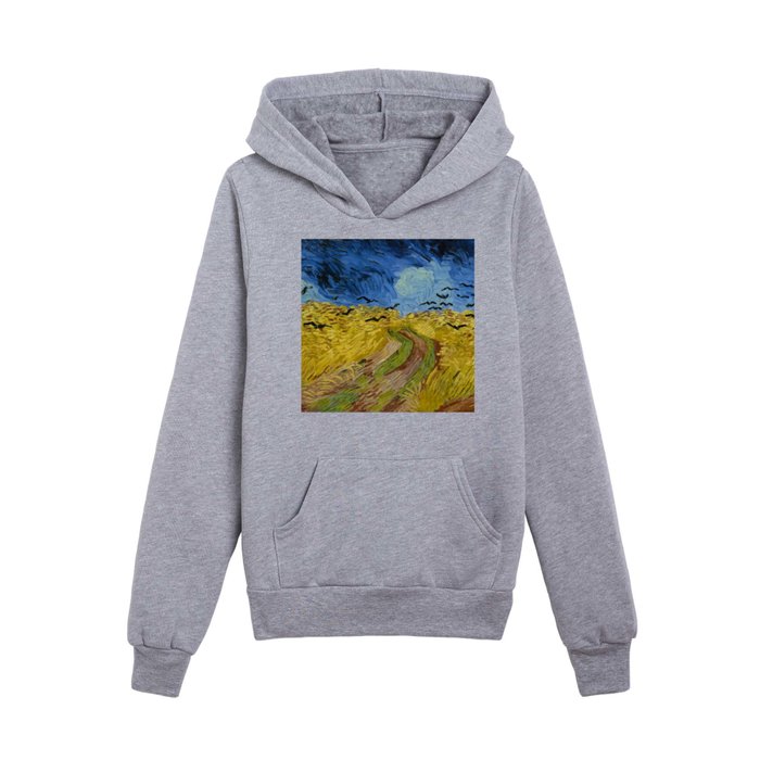 Wheat Field with Crows, Vincent Van Gogh Kids Pullover Hoodie by Historia  Fine Art Gallery | Society6
