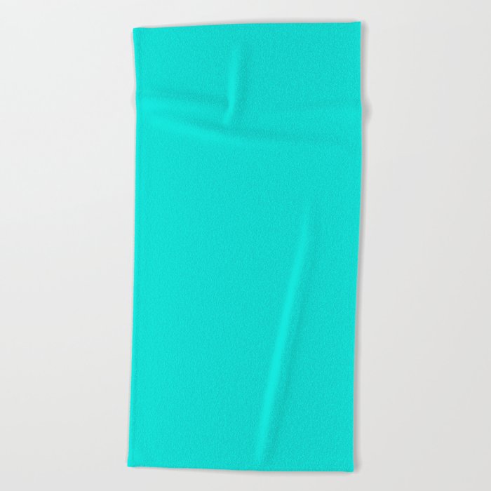 Bright Turquoise Solid Color Beach Towel By Makeitcolorful Society6 Bright Turquoise Solid Color Beach Towel