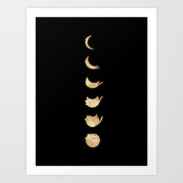Cat Landscape 57: Phases of the Meow Art Print