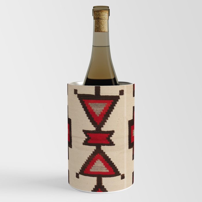 Antique Geometric Navajo Vintage Southwest Ethnic Pattern Tribal Rug Print Wine Chiller