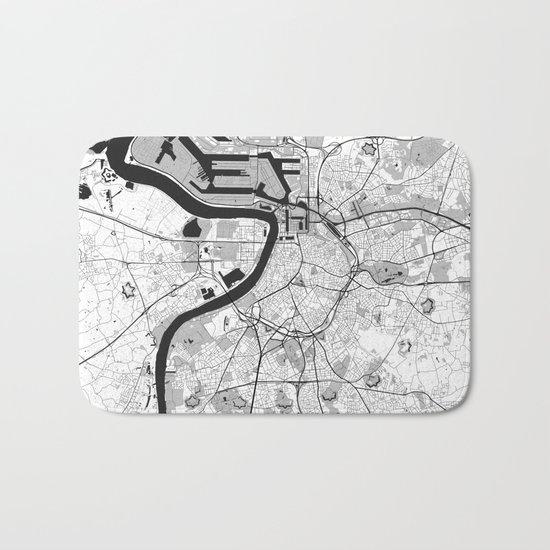 Antwerp Map Gray Bath Mat