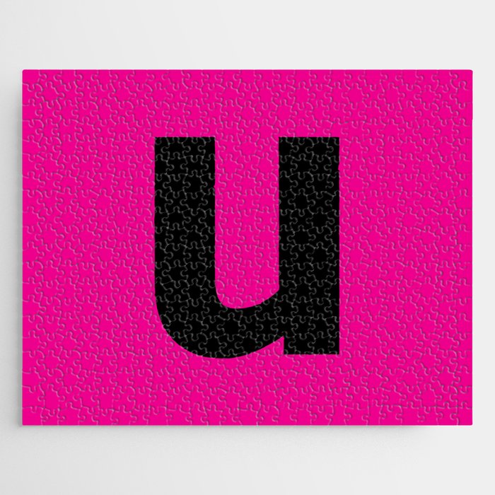 letter U (Black & Magenta) Jigsaw Puzzle