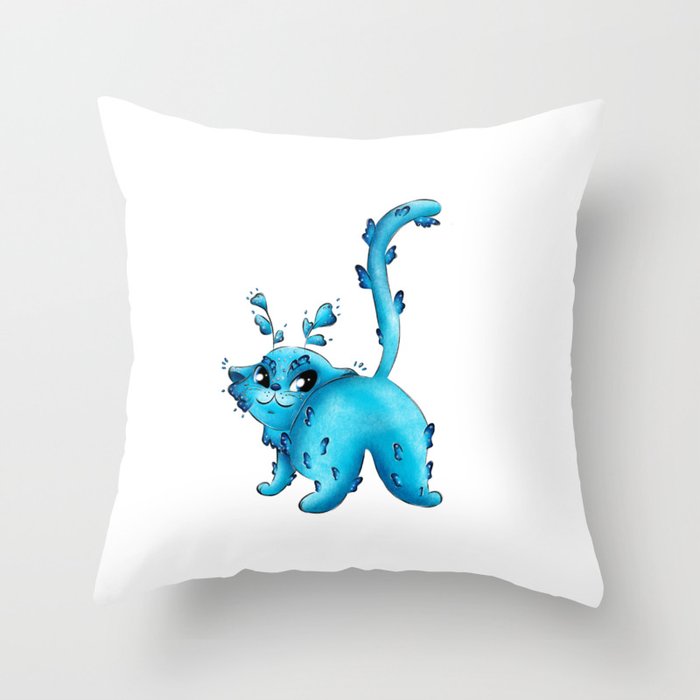 Fantastic butterfly-kitten digital illustration for our style	 Throw Pillow