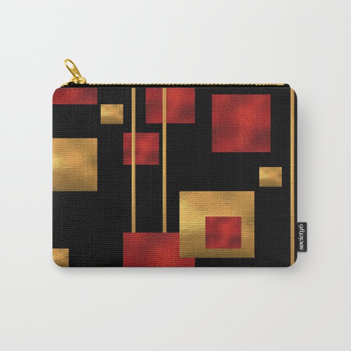 Red and Gold Foil Blocks Carry-All Pouch