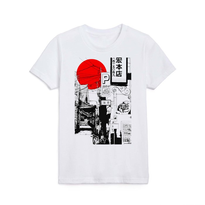Tokyo street sunrise Kids T Shirt