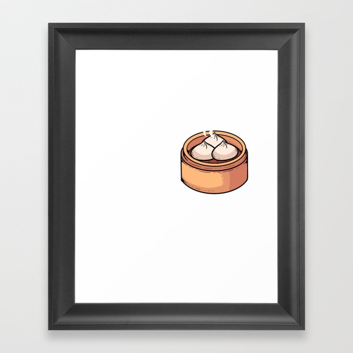 Dumpling Dim Sum Recipes Soup Vegetarian Framed Art Print