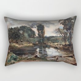 Lake and trees by John Constable Rectangular Pillow