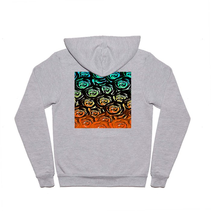 rose pattern texture abstract background in blue green orange Hoody