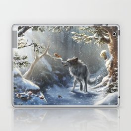 Friends: Wolf & Squirrel in Winter Laptop & iPad Skin