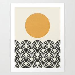 Sun & Wave - Oriental Pattern Art Print