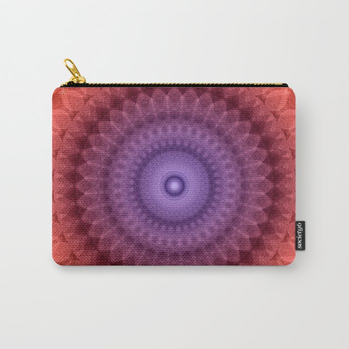 Mandala in violet, red and orange colors Carry-All Pouch