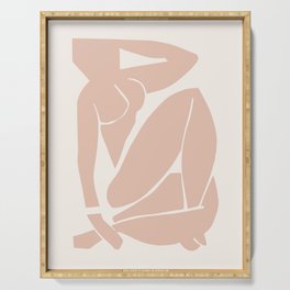 Blush Pink Matisse Nude III, Henri Matisse Abstract Woman Artwork Decor Serving Tray