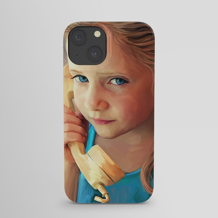 The Confidante - painting of a young girl on the phone iPhone Case