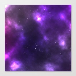 Abstract purple pink violet interstellar nebula Canvas Print