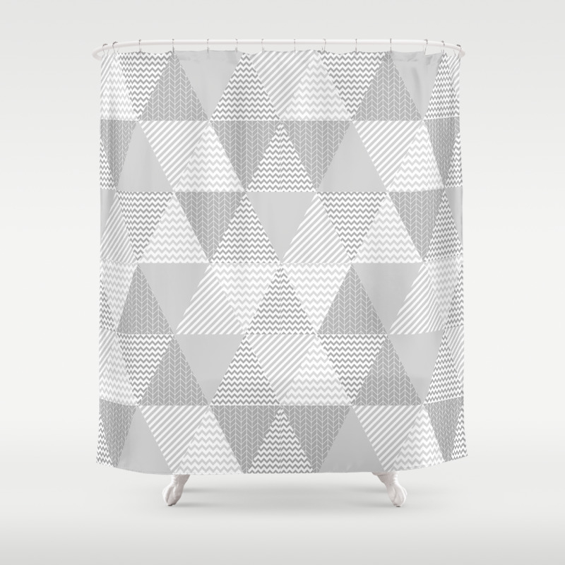 Triangle Quilt Pattern Grey And White Minimal Modern Basic Nursery