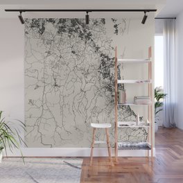 Gold Coast Black & White Map - Australia Gift.  Wall Mural