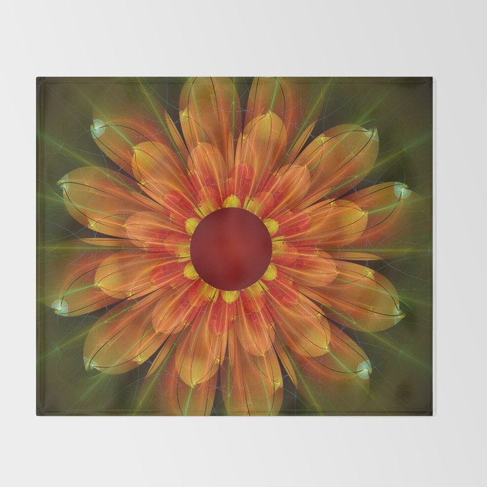 Artistic Fantasy Succulent Flower Throw Blanket