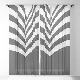 Black and white hills Sheer Curtain