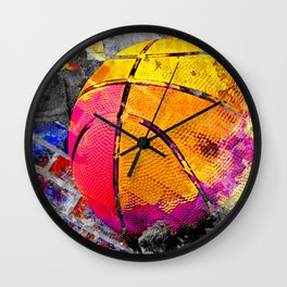 Basketball art swoosh vs 40 Wall Clock