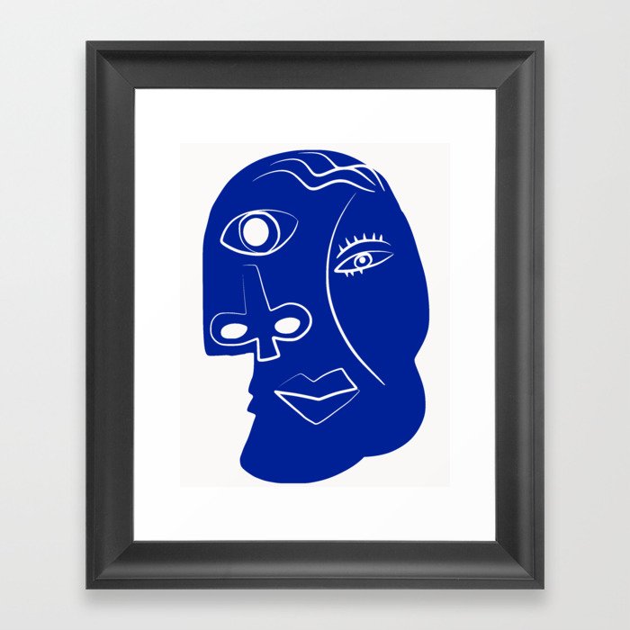 Blue mood portrait Framed Art Print