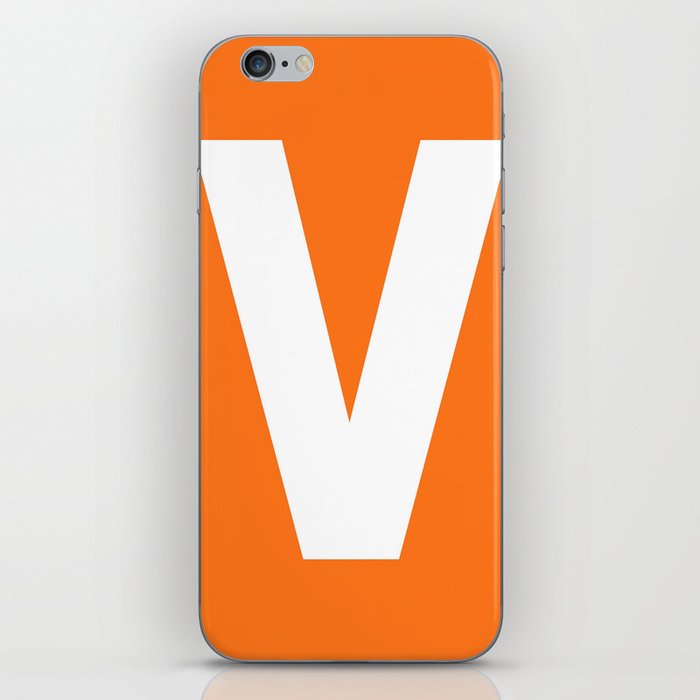 Letter V (White & Orange) iPhone Skin