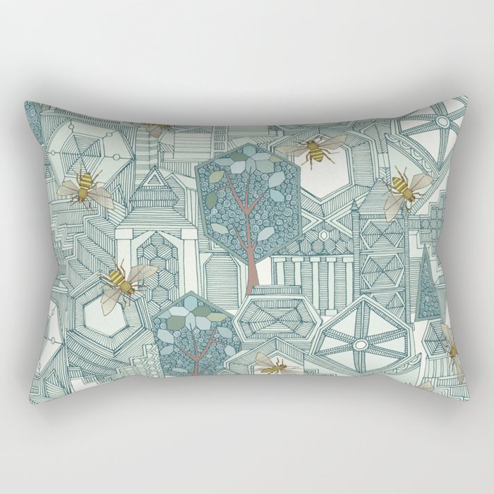 hexagon city Rectangular Pillow