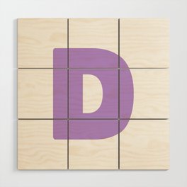 D (Lavender & White Letter) Wood Wall Art