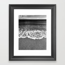 Minimalist Black and White Beach Framed Art Print