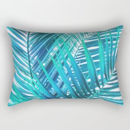 Turquoise Palm Leaves Rectangular Pillow