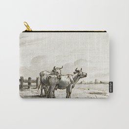 Two cows in the pasture by Jean Bernard (1775-1883) Carry-All Pouch