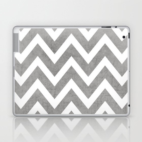 gray chevron Laptop & iPad Skin