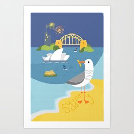 Seagull on Sydney Harbour Art Print