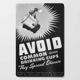 Avoid Common Drinking Cups: Retro Virus Awareness Poster Cutting Board