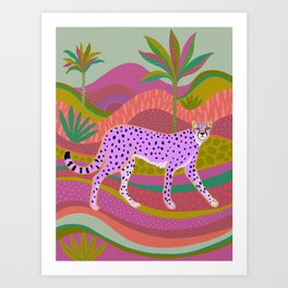 Pink Cheetah Art Print