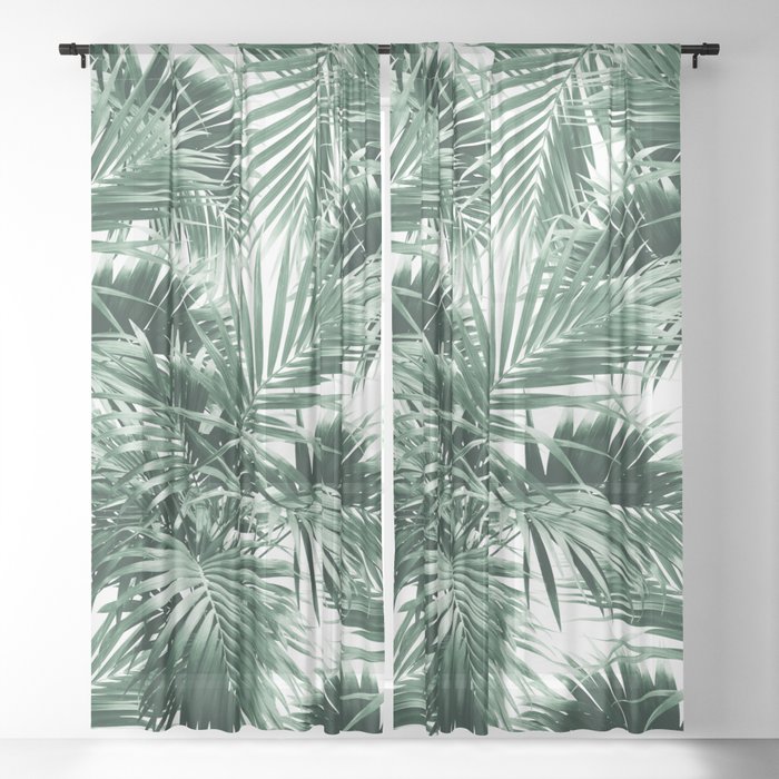 Tropical Palm Leaf Jungle #1 #tropical #decor #art #society6 Sheer Curtain