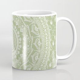 Secret garden mandala in pale green Coffee Mug