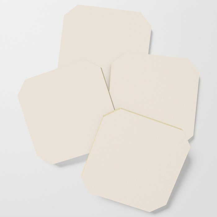 Off White Cream Linen Solid Color Pairs PPG Pearl PPG1087-2 - All One Single Shade Hue Colour Coaster