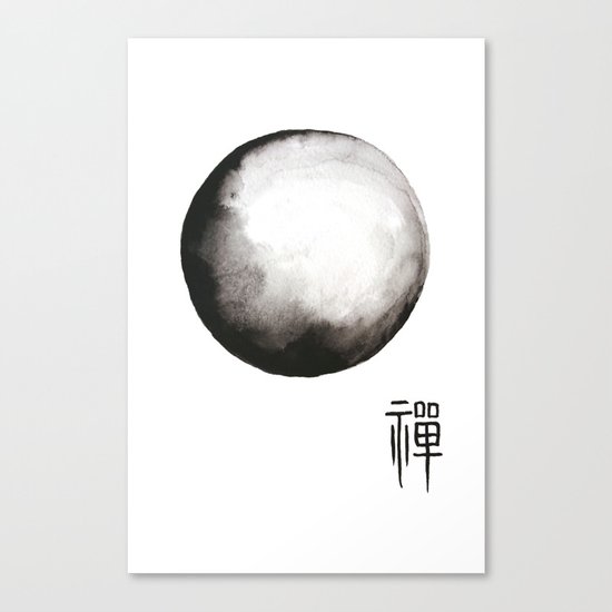 Zen painting and Chinese calligraphy of "Zen" Canvas Print