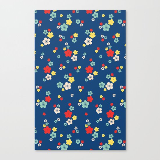 blossom ditsy in monaco blue Canvas Print