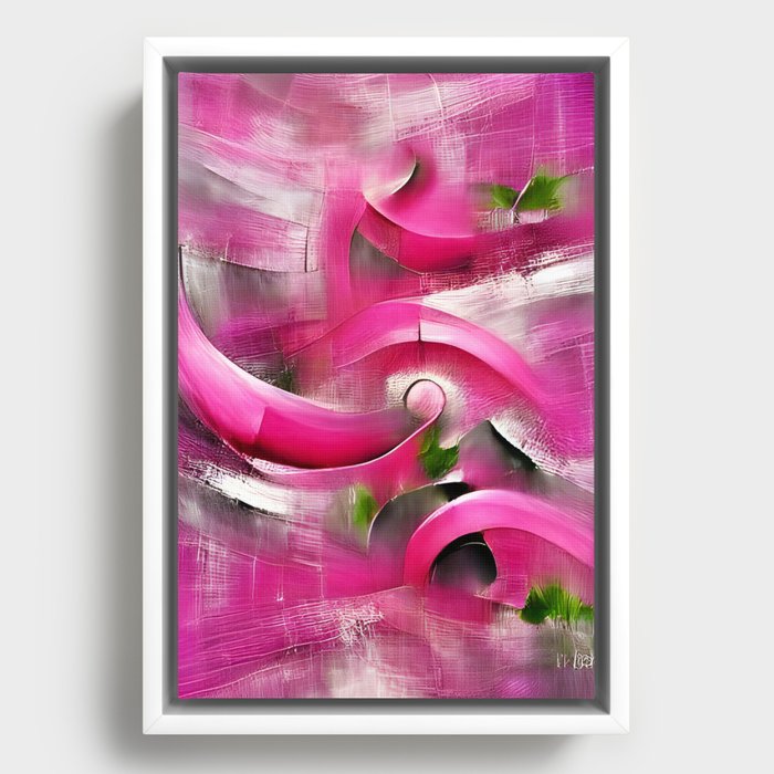 Pink and fuchsia original abstract digital artwork Framed Canvas