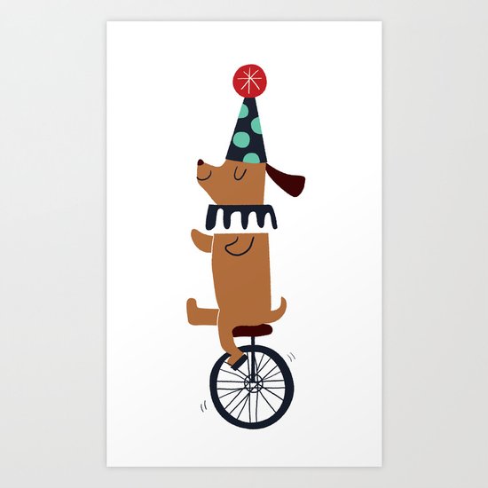 circus dog Art Print