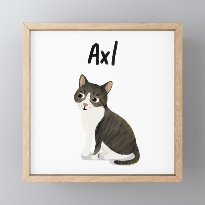 Custom Cat "Axl" Framed Mini Art Print