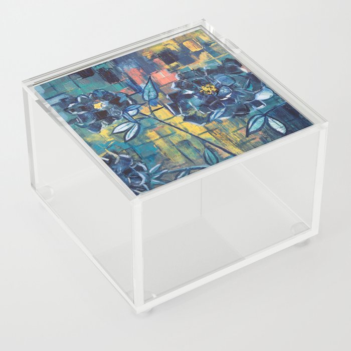 blue flowers Acrylic Box