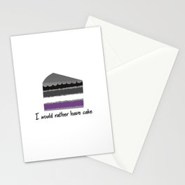 Ace Pride: I Would Rather Have Cake Stationery Card