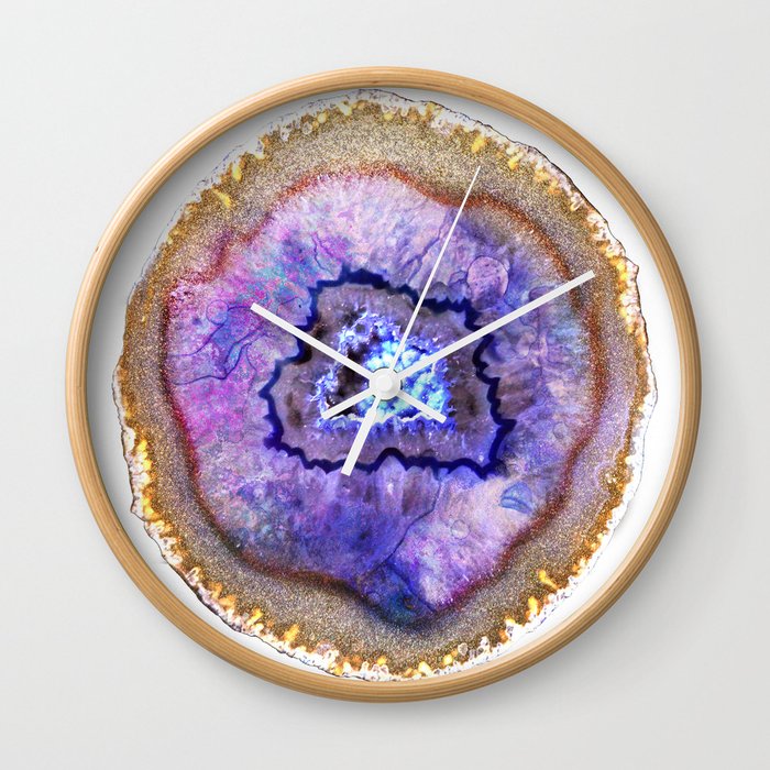 Opal and Gold Agate Wall Clock